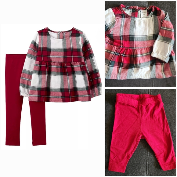 Carter's Other - Carter's Red and White Plaid Kids Matching Set